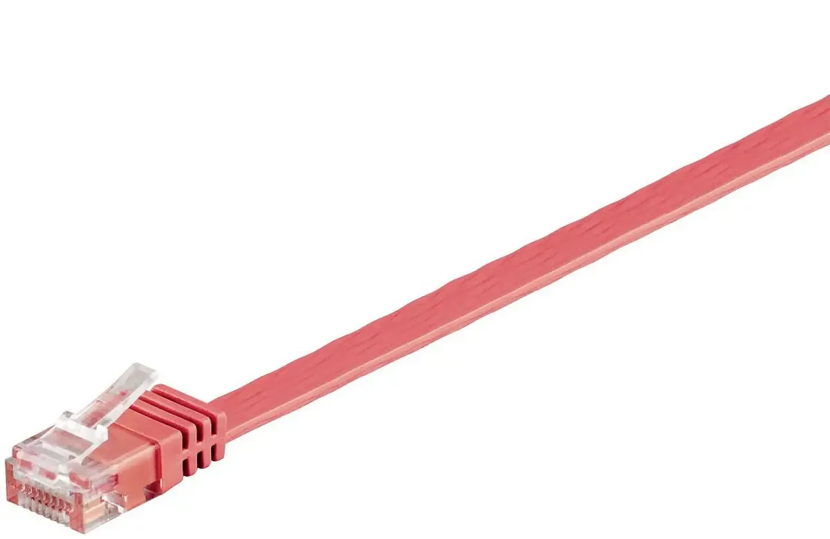 V-UTP601R-FLAT RJ45 netwerkkabel, patchkabel 1 m, 1 st. van Microconnect in Rood – productfoto