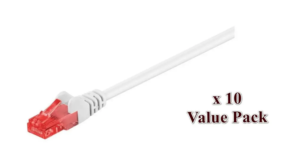 V-UTP610WVP RJ45 netwerkkabel, patchkabel 10 m, 10 st. van Microconnect in Wit – productfoto