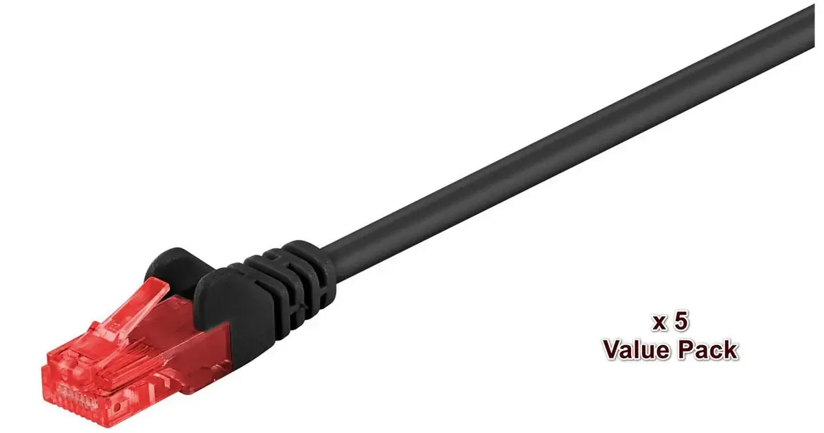 V-UTP615SVP RJ45 netwerkkabel, patchkabel 15 m, 5 st. van Microconnect in Zwart – productfoto