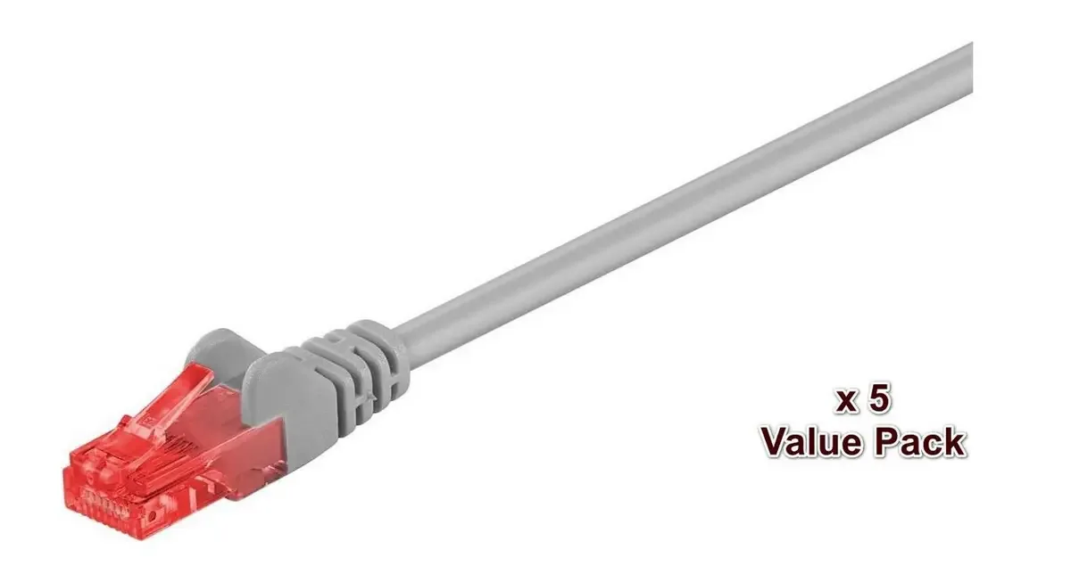 V-UTP615VP RJ45 netwerkkabel, patchkabel 15 m, 5 st. van Microconnect in Grijs – productfoto