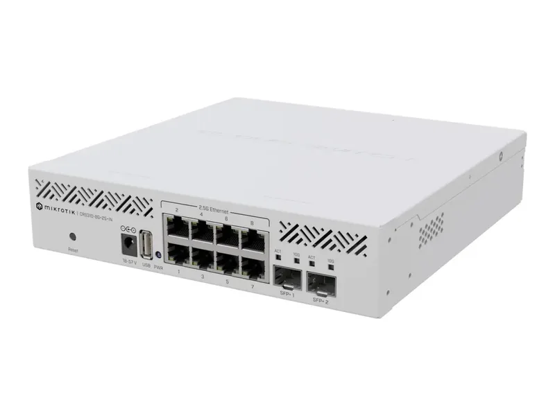 CRS310-8G+2S+IN - Switch - L3 - 8 x 2.5GBase-T + 2 x 10 Gigabit SFP+ by MikroTik – product photo