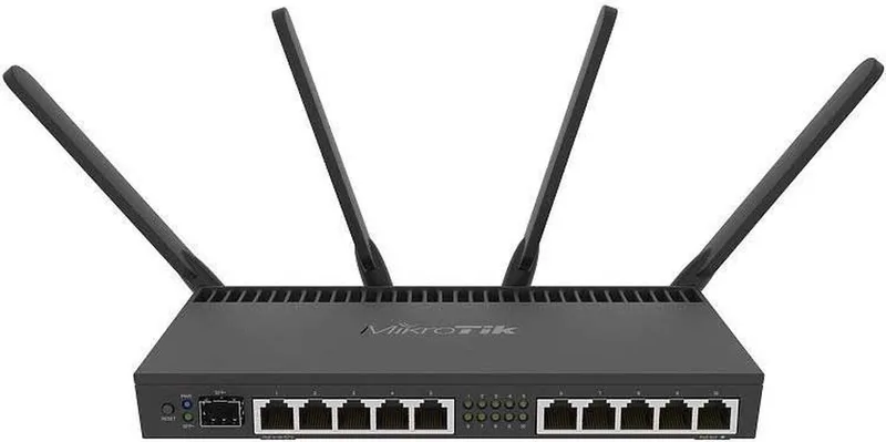 WLAN-Router RB4011iGS+5HacQ2HnD-IN (RB4011iGS+5HacQ2HnD-IN) van MikroTik in Zwart – productfoto