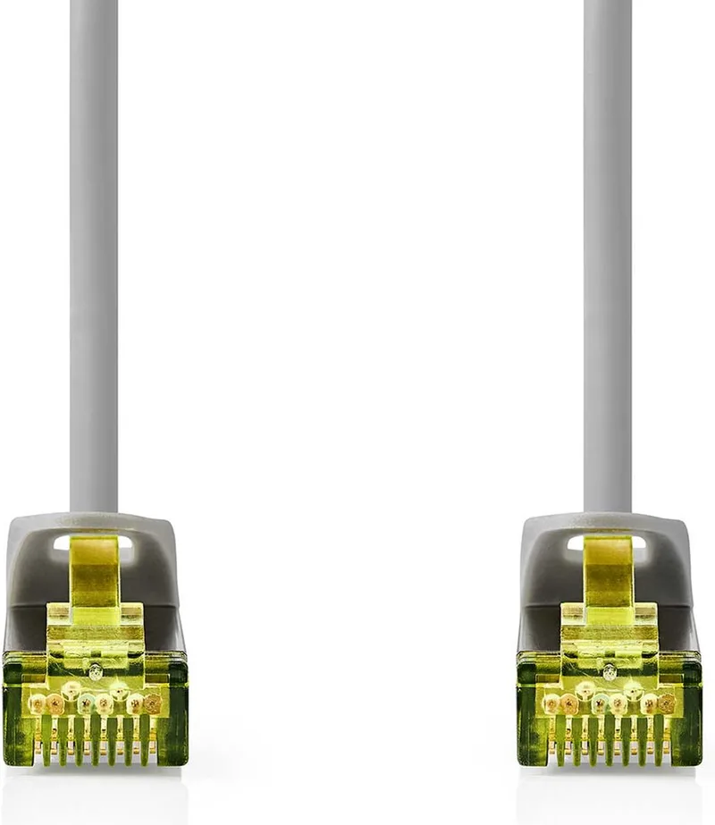 Cat 8.1 Netwerkkabel - S/FTP - RJ45 Male - RJ45 Male - 0.50 m - Rond - LSZH - Label från Nedis i Grå – produktbild