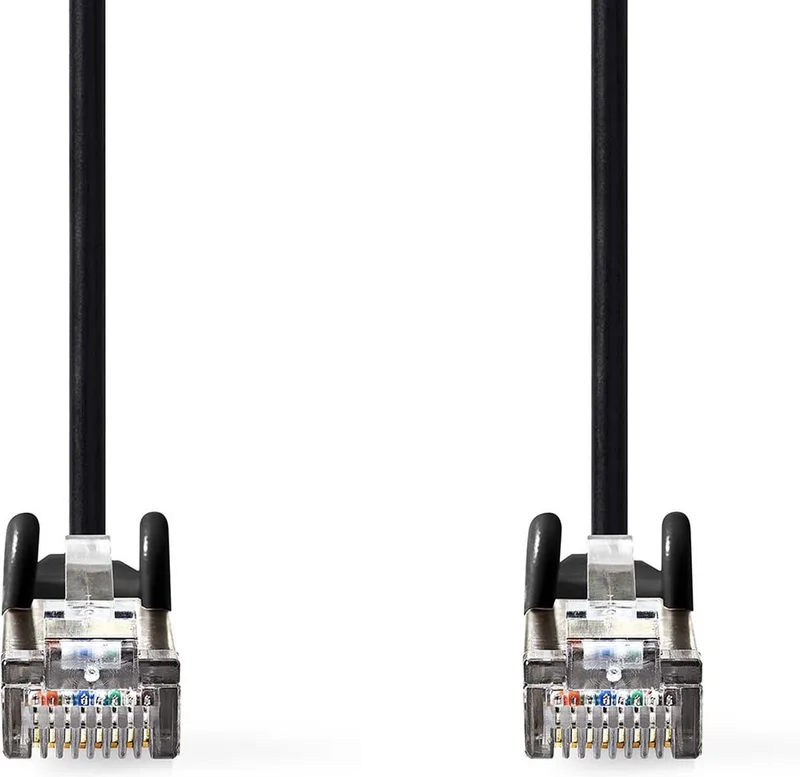 CAT5e Netwerkkabel - SF/UTP - RJ45 Male - RJ45 Male - 0.30 m - Rond - PVC - Polybag de Nedis en Noir – photo produit