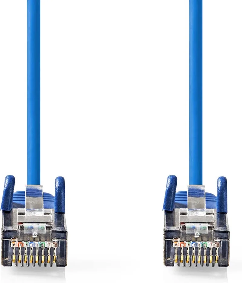 CAT5e Netwerkkabel - SF/UTP - RJ45 Male - RJ45 Male - 3.00 m - Rond - PVC - Label van Nedis in Blauw – productfoto