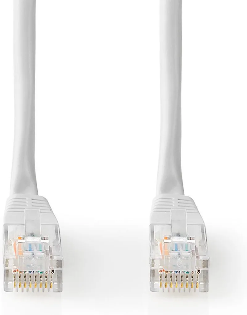 CAT5e Netwerkkabel - U/UTP - RJ45 Male - RJ45 Male - 15.0 m - Rond - PVC - Label de Nedis en Blanc – photo produit