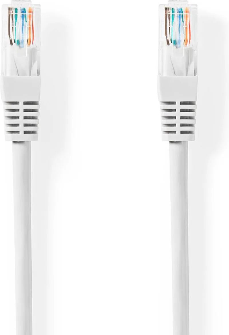 CAT5e Netwerkkabel - U/UTP - RJ45 Male - RJ45 Male - 7.50 m - Rond - PVC - Label de Nedis en Blanc – photo produit