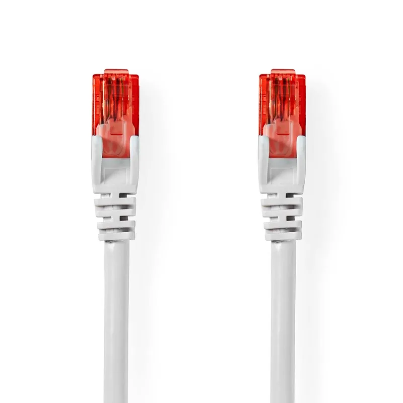 CAT6-kabel | RJ45 Male | RJ45 Male | U/UTP | 1.00 m | Rond | PVC | Wit från Nedis – produktbild