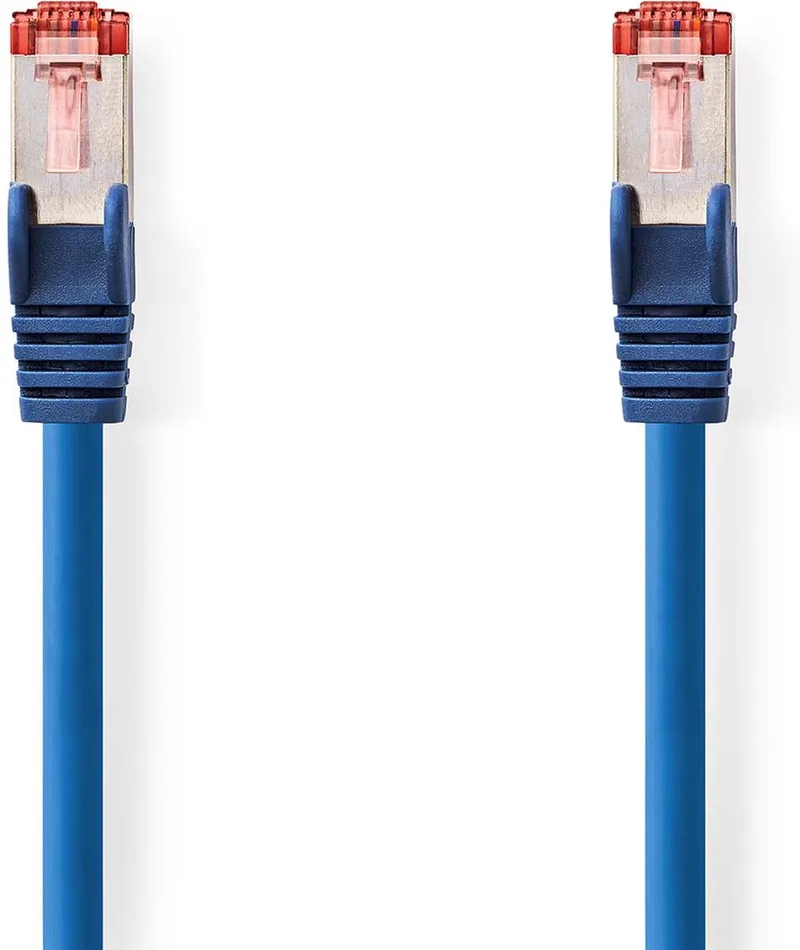 CAT6 Netwerkkabel - RJ45 Male - RJ45 Male - S/FTP - 10.0 m - Rond - LSZH - Polybag van Nedis in Blauw – productfoto