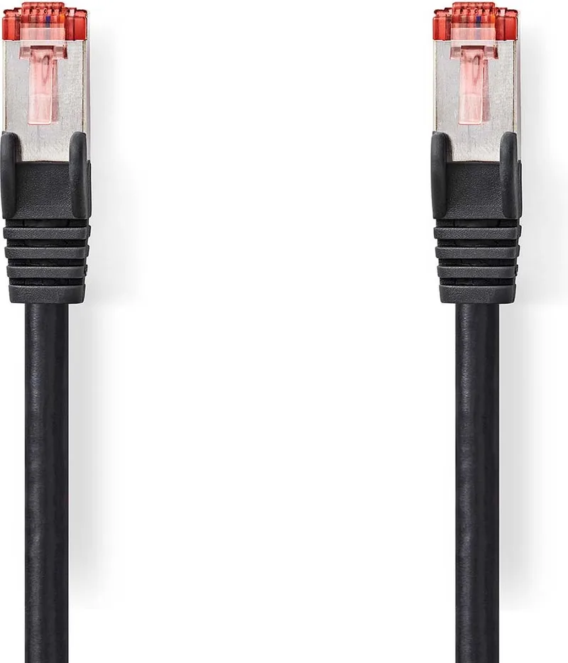 CAT6 Netwerkkabel - RJ45 Male - RJ45 Male - S/FTP - 10.0 m - Rond - LSZH - Envelop by Nedis in Black – product photo
