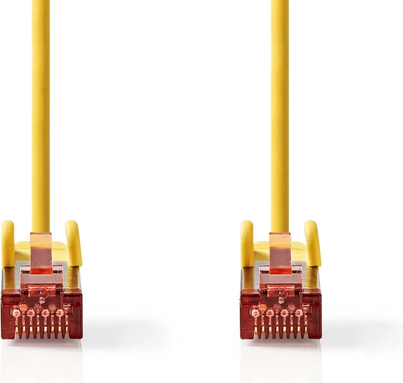 CAT6 Netwerkkabel - RJ45 Male - RJ45 Male - S/FTP - 15.0 m - Rond - LSZH - Label de Nedis en Jaune – photo produit