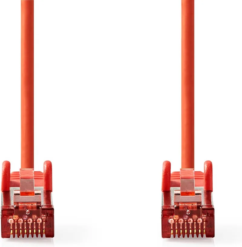 CAT6 Netwerkkabel - RJ45 Male - RJ45 Male - S/FTP - 2.00 m - Rond - LSZH - Polybag van Nedis in Rood – productfoto