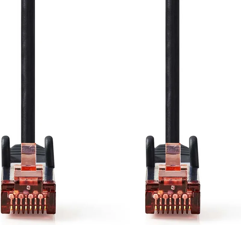 CAT6 Netwerkkabel - RJ45 Male - RJ45 Male - S/FTP - 30.0 m - Rond - LSZH - Label van Nedis in Zwart – productfoto