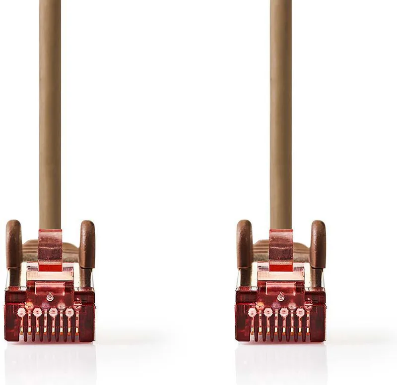 CAT6 Netwerkkabel - RJ45 Male - RJ45 Male - S/FTP - 30.0 m - Rond - LSZH - Polybag van Nedis in Bruin – productfoto