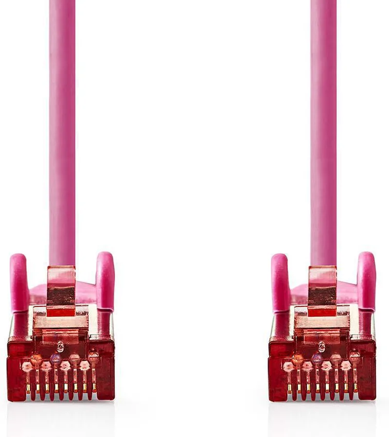 CAT6 Netwerkkabel - RJ45 Male - RJ45 Male - S/FTP - 5.00 m - Rond - LSZH - Polybag by Nedis in Pink – product photo