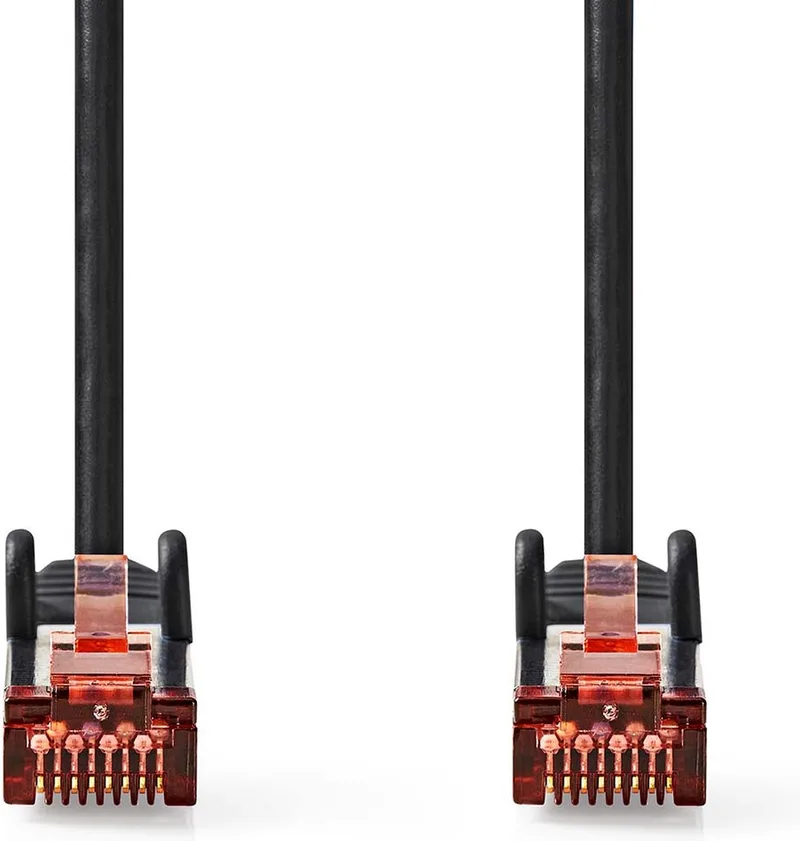 CAT6 Netwerkkabel - RJ45 Male - RJ45 Male - S/FTP - 5.00 m - Rond - LSZH - Label van Nedis in Zwart – productfoto