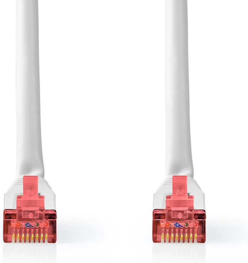 CAT6 Netwerkkabel - RJ45 Male - RJ45 Male - S/FTP - 7.50 m - Rond - PVC - Label von Nedis in Weiß – Produktfoto