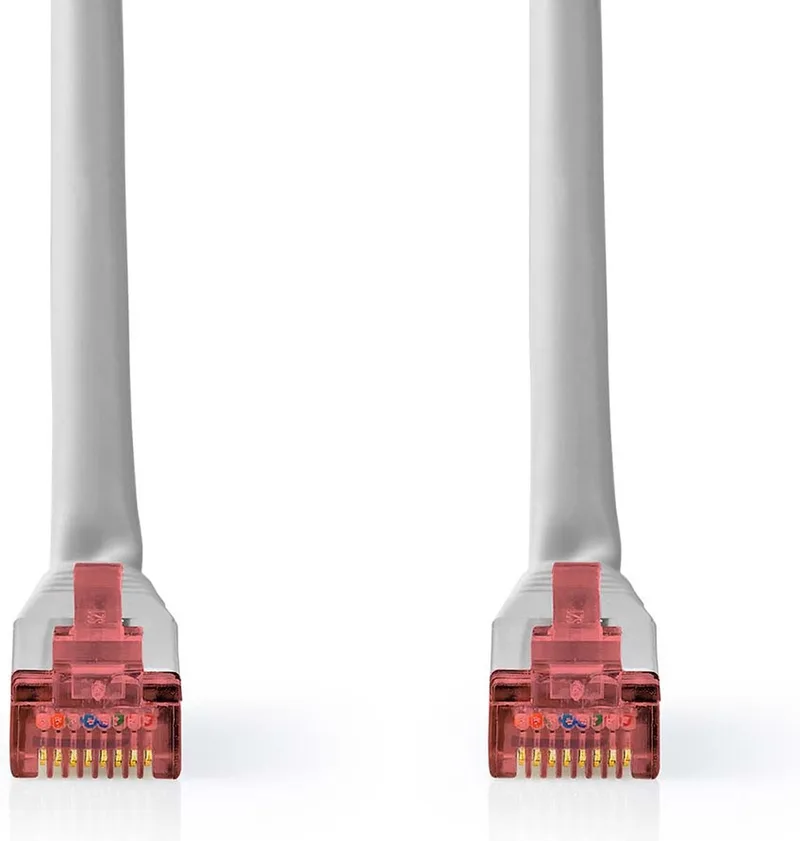 CAT6 Netwerkkabel - RJ45 Male - RJ45 Male - SF/UTP - 15.0 m - Rond - PVC - Label de Nedis en Gris – photo produit