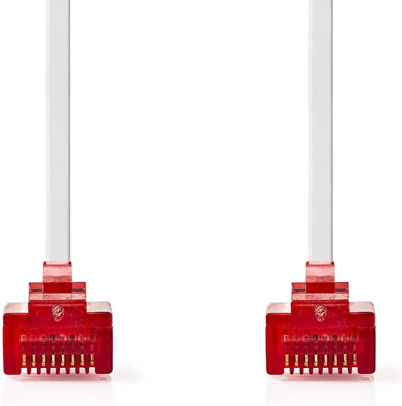 CAT6 Netwerkkabel - RJ45 Male - RJ45 Male - U/UTP - 0.50 m - Snagless - Plat - PVC - Label fra Nedis i Hvid – produktbillede