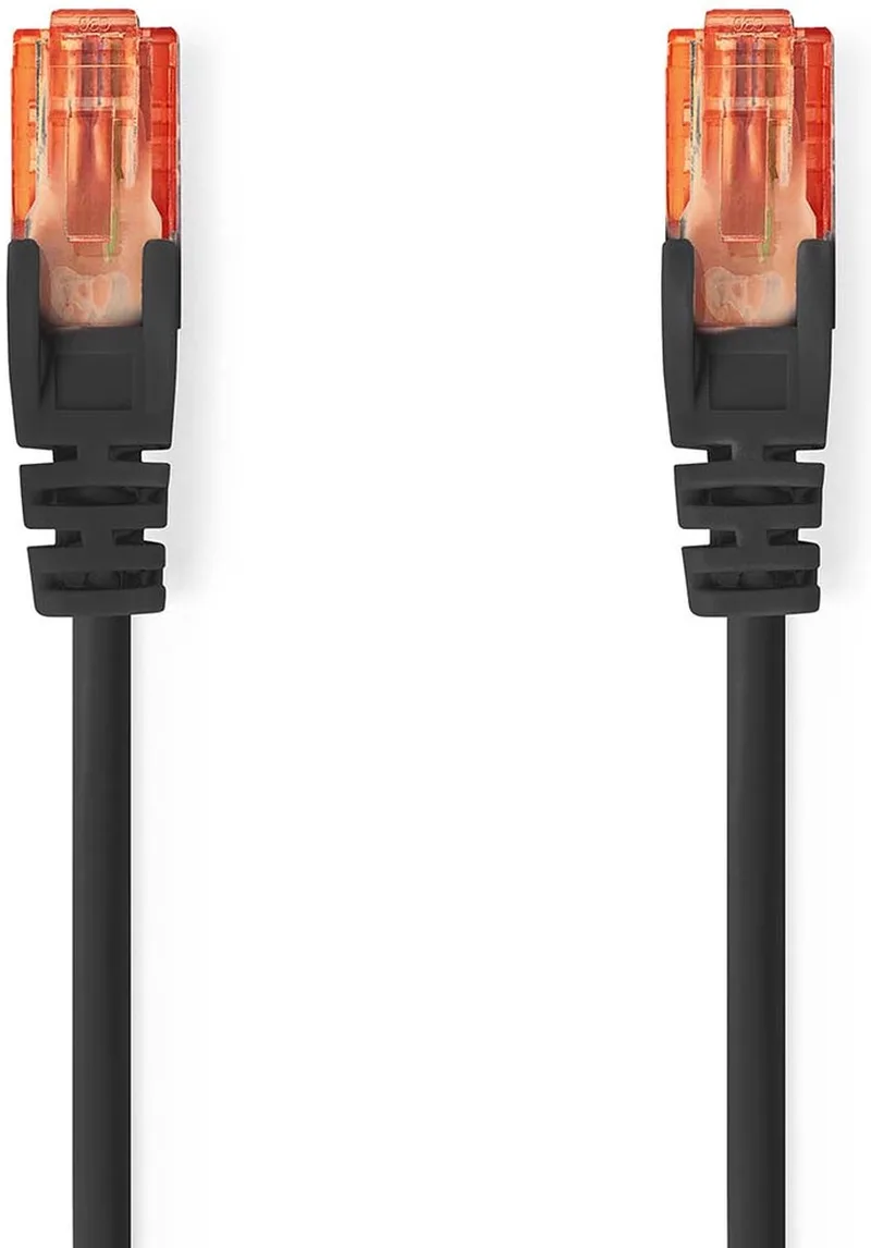 CAT6 Netwerkkabel - RJ45 Male - RJ45 Male - U/UTP - 15.0 m - Rond - PVC - Envelop by Nedis in Black – product photo