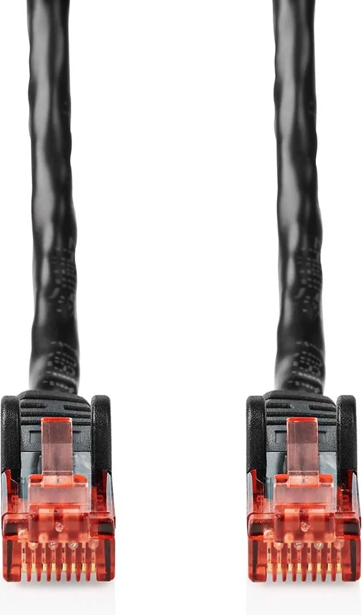 CAT6 Netwerkkabel - RJ45 Male - RJ45 Male - U/UTP - 50.0 m - Buitenshuis - Rond - PE - Label de Nedis en Noir – photo produit