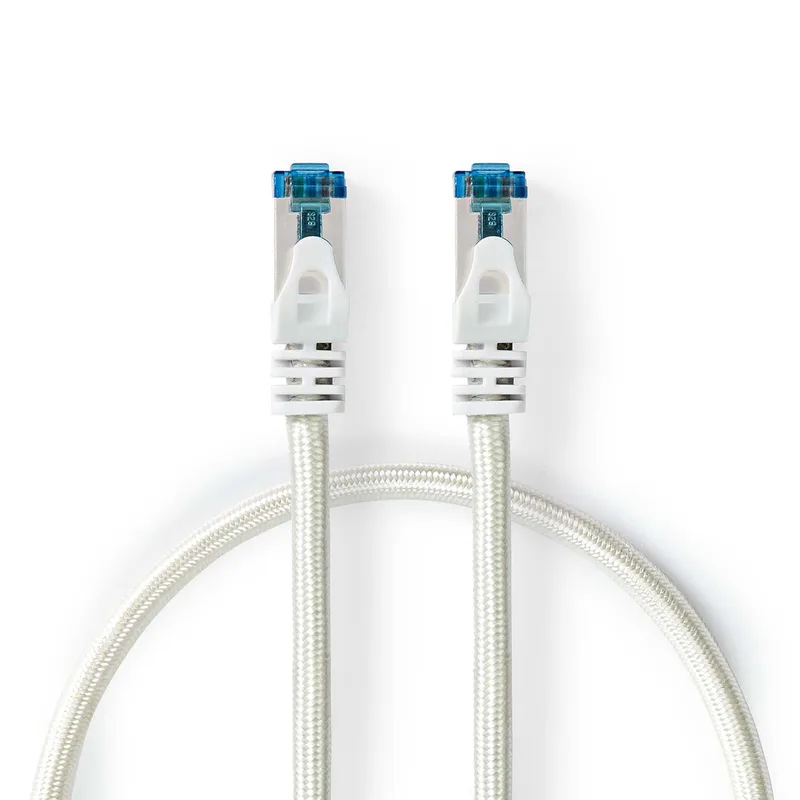 CAT6a-Kabel | S/FTP | RJ45 Male | RJ45 Male | 0.50 m | Snagless | Rond | Gevlochten / PVC | Zilver | Cover Window Box från Nedis – produktbild