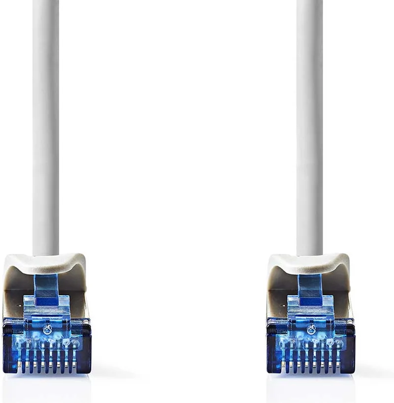 CAT6a netwerkkabel - S/FTP - RJ45 Male - RJ45 Male - 0.25 m - Snagless - Rond - LSZH - Label von Nedis in Grau – Produktfoto