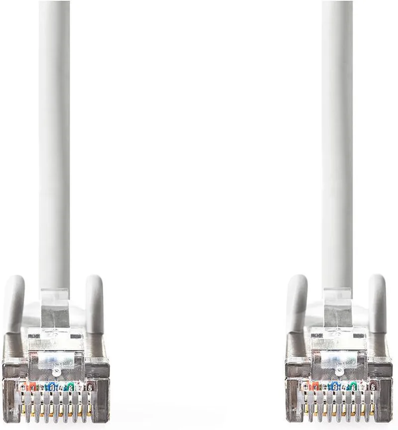 CAT6a netwerkkabel - SF/UTP - RJ45 Male - RJ45 Male - 7.50 m - Rond - PVC - Label van Nedis in Wit – productfoto