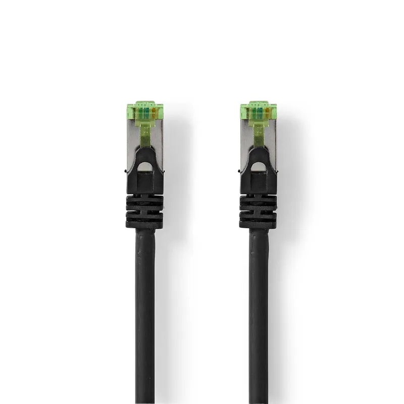CAT7-Kabel | PiMF | RJ45 Male | RJ45 Male | 100.0 m | Rond | LSZH | Zwart | Polybag von Nedis – Produktfoto