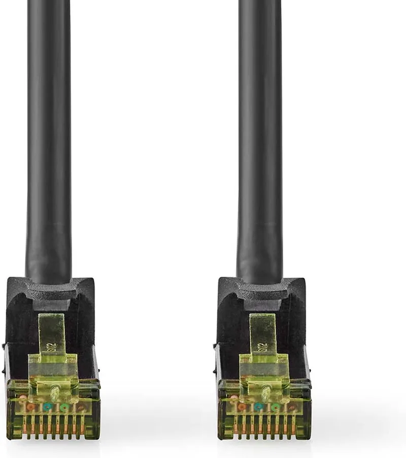 CAT7 Netwerkkabel - S/FTP - RJ45 Male - RJ45 Male - 5.00 m - Snagless - Rond - LSZH - Label de Nedis en Noir – photo produit