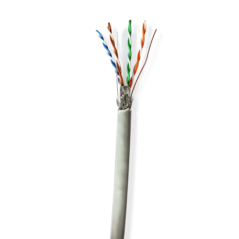 Netwerk Kabel Rol | CAT6 | Solid | S/FTP | CCA | 100.0 m | Binnenshuis | Rond | PVC | Grijs från Nedis – produktbild