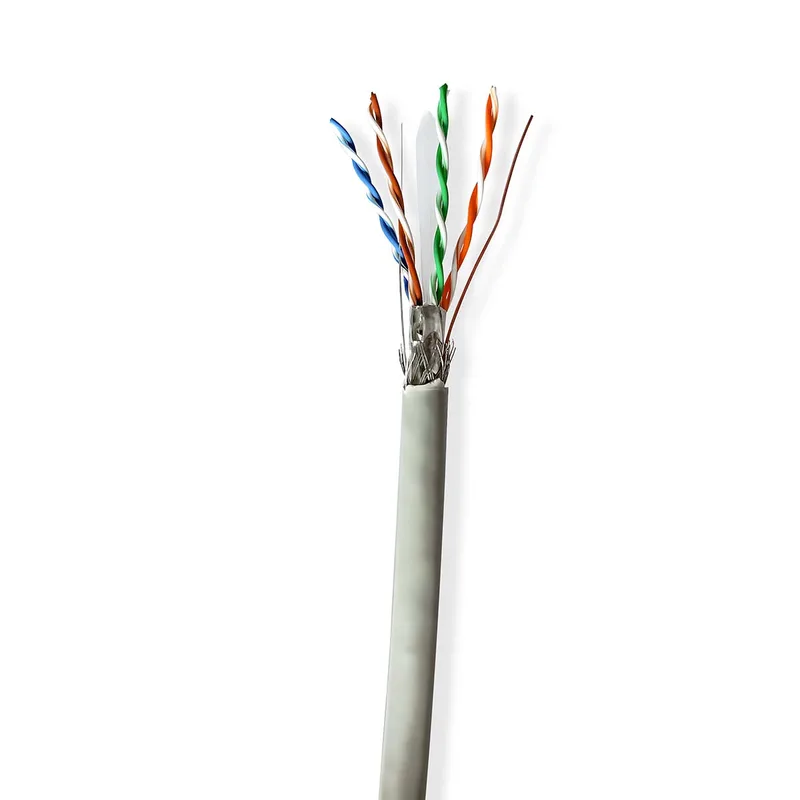 Netwerk Kabel Rol | CAT6 | Solid | S/FTP | CCA | 305.0 m | Binnenshuis | Rond | PVC | Grijs | Trekdoos från Nedis – produktbild