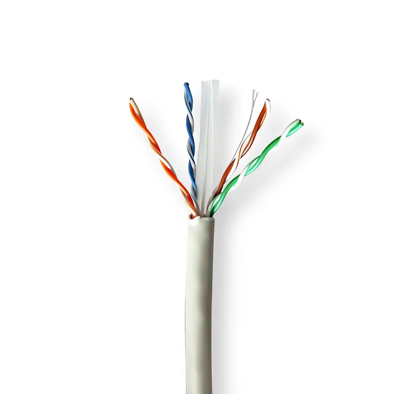 Netwerk Kabel Rol | CAT6 | Solid | U/UTP | Koper | 100.0 m | Binnenshuis | Rond | LSZH | Grijs från Nedis – produktbild