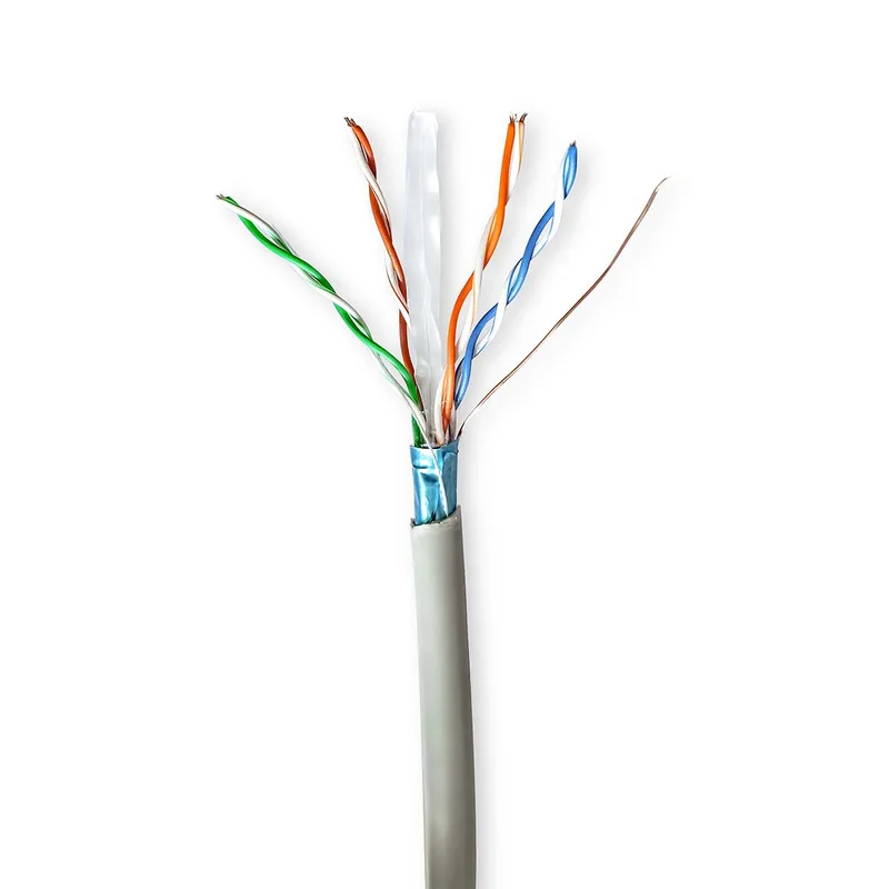 Netwerk Kabel Rol | CAT6 | Stranded | F/UTP | CCA | 100.0 m | Binnenshuis | Rond | PVC | Grijs från Nedis – produktbild