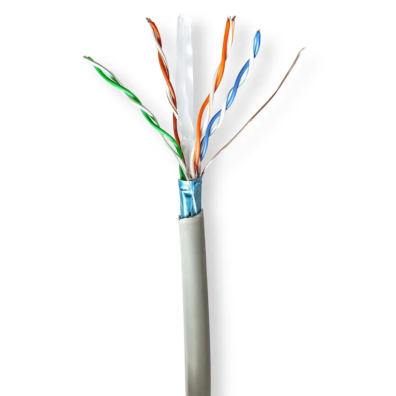 Netwerk Kabel Rol | CAT6 | Stranded | F/UTP | CCA | 305.0 m | Binnenshuis | Rond | PVC | Grijs by Nedis – product photo