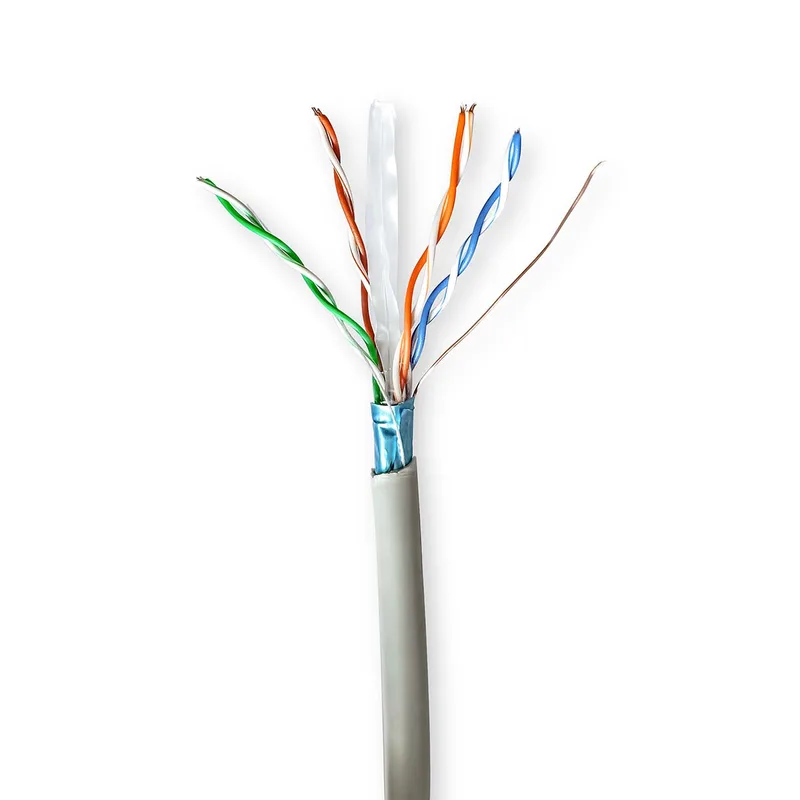 Netwerk Kabel Rol | CAT6 | Stranded | F/UTP | CCA | 50.0 m | Binnenshuis | Rond | PVC | Grijs från Nedis – produktbild