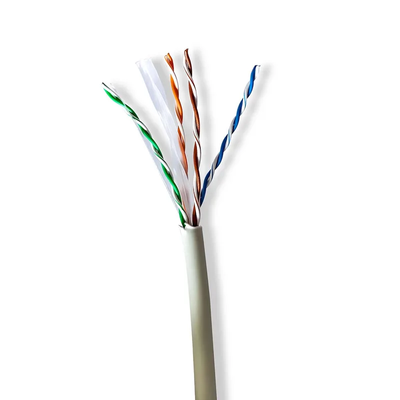 Netwerk Kabel Rol | CAT6 | Stranded | U/UTP | Koper | 305.0 m | Binnenshuis | Rond | LSZH | Grijs by Nedis – product photo