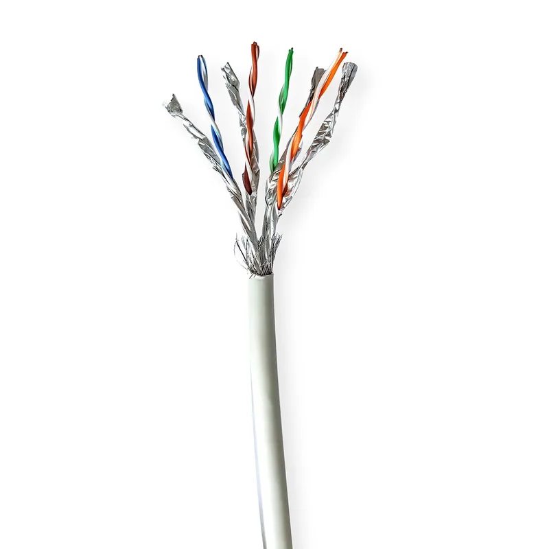 Netwerk Kabel Rol | CAT7 | Solid | S/FTP | Koper | 100.0 m | Binnenshuis | Rond | LSZH | Grijs från Nedis – produktbild