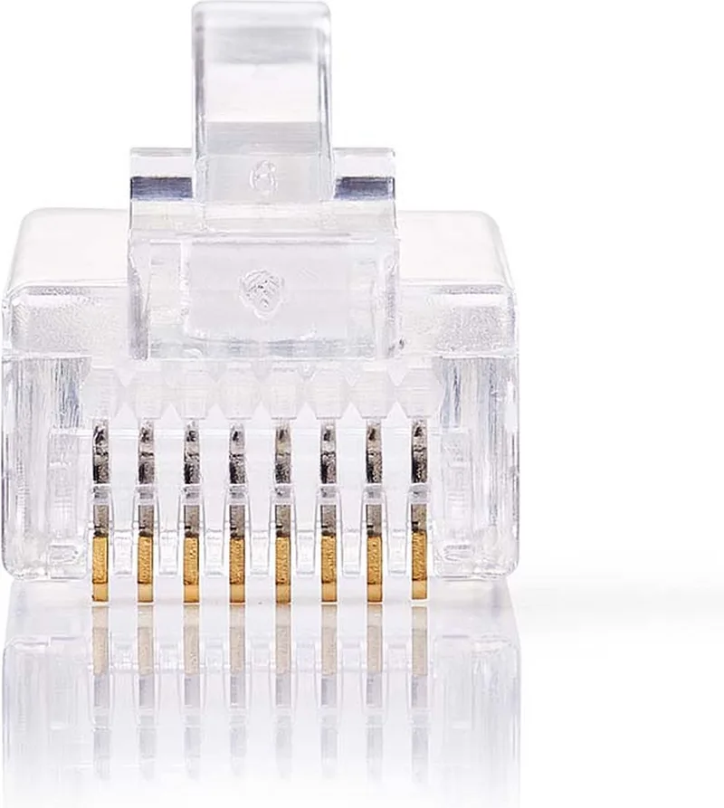 RJ45-Connector - Male - Solid UTP CAT5e - Recht - Verguld - 10 Stuks - Polycarbonate - Doos från Nedis i Transparent – produktbild