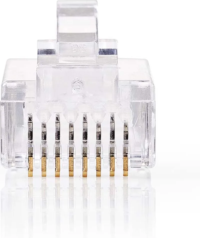 RJ45-Connector - Male - Solid UTP CAT6 - Recht - Verguld - 10 Stuks - Polycarbonate - Doos från Nedis i Transparent – produktbild
