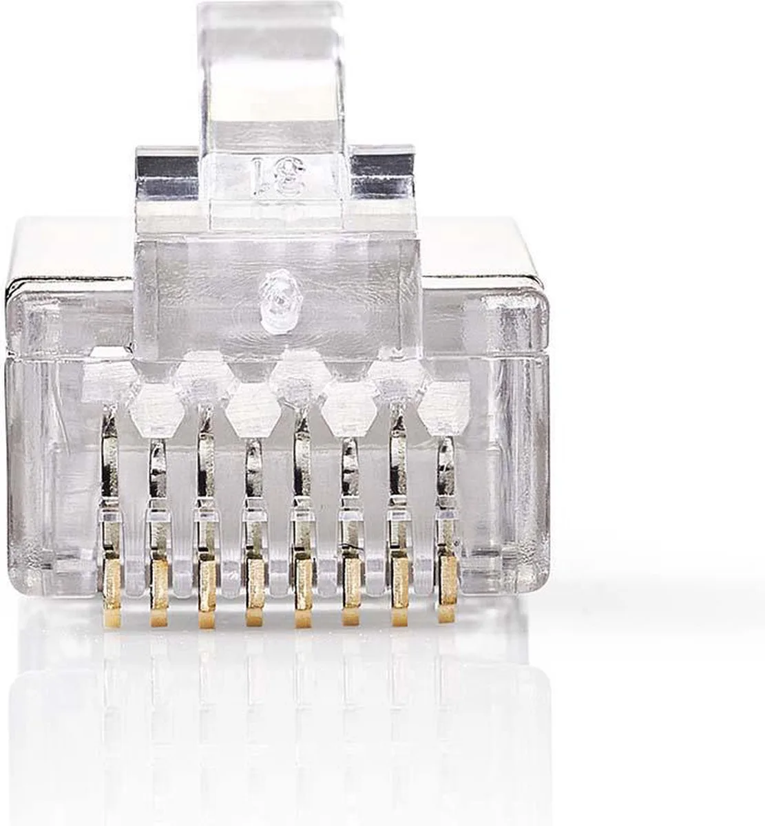 RJ45-Connector - Male - Solid UTP CAT6 - Recht - Verguld - 10 Stuks - PVC - Polybag van Nedis in Transparant – productfoto