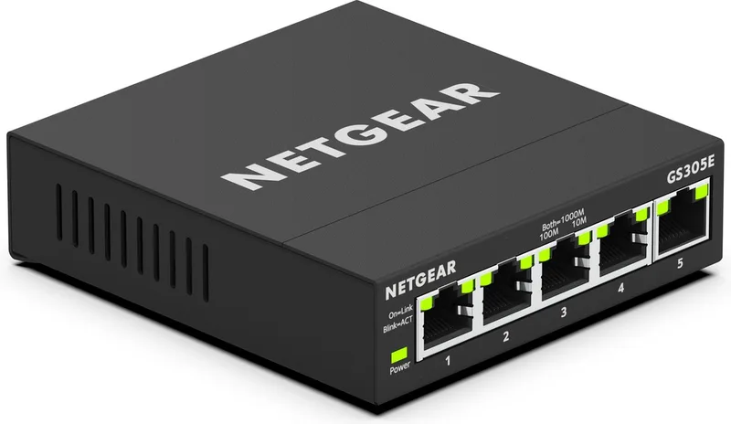 GS305E - Netwerk Switch - Plus Managed - 1 Gbps - 5 poorten de Netgear en Noir – photo produit