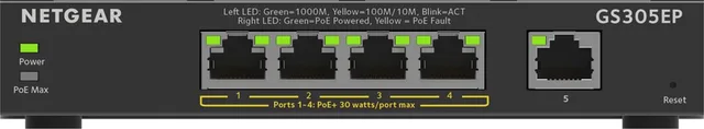 GS305EP - Netwerk Switch - Plus Managed - 1 Gbps - PoE Switch - 5 poorten