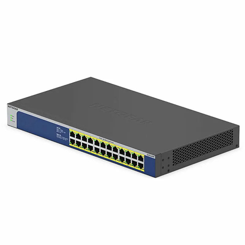 GS524PP - Netwerk Switch - Unmanaged - 1 Gbps - PoE Switch - 24 poorten von Netgear in Grau – Produktfoto