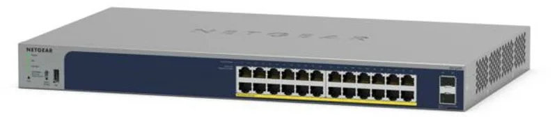 GS724TPP - Netwerk Switch - Smart Managed - 1 Gbps - PoE Switch -24 poorten von Netgear in Grau – Produktfoto