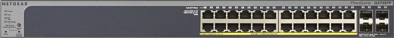 GS728TP - Netwerk Switch - Smart Managed - 1 Gbps - PoE Switch -24 poorten van Netgear in Grijs – productfoto