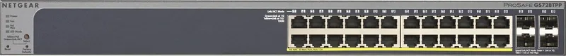 GS728TPP - Netwerk Switch - Smart Managed - 1 Gbps - PoE Switch -24 poorten van Netgear in Grijs – productfoto