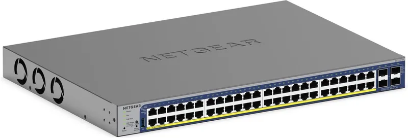 GS752TXP - Netwerk Switch - Smart Managed - 1Gbps - 10 Gpps Uplink - PoE switch - 48 poorten von Netgear in Grau – Produktfoto