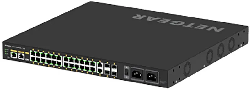 GSM4230UP-100EUS GSM4230UP Netwerk switch SFP 24 poorten van Netgear in Zwart – productfoto