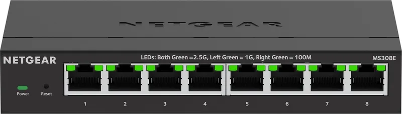 MS308E - Netwerk Switch - Plus Managed - 2,5 Gbps - 8 poorten von Netgear in Schwarz – Produktfoto